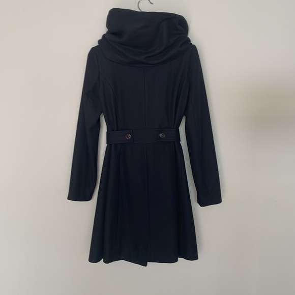 NWOT Rare Elevenses Anthropologie Runway Lapel Navy Wool Trench Coat size 4 🌹 - Picture 6 of 16